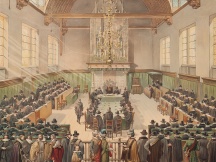 Een vergadering van de Nationele Synode te Dordrecht, 1619.